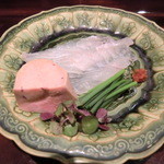 日本料理 晴山 - 明石の鮃とあん肝