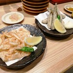 北陸金沢まわる寿し もりもり寿し - 白えびの唐揚げ、めぎすの唐揚げ