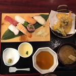 京成友膳 - 寿司天ぷらセット