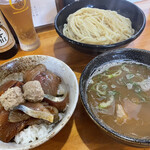 麺哲支店 麺野郎 - おまかせどんぶり(マグロ、ツバス、サバ、肉団子)、つけ麺300g