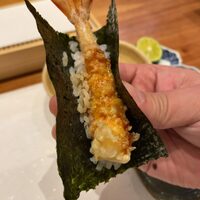 天婦羅 みやしろ - 「海老天海苔巻き」