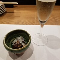 旬活和食 ままや - サービスのウェルカムシャンパンを頂いた。