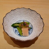 鮨　日本橋　鰤門 - 焼き帆立とアスパラ