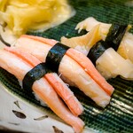 寿司処 伸福 - かに、ばい貝　握り