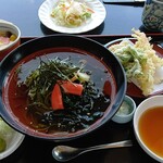 清元 - 天婦羅付き茶そば1,530円