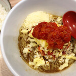 拉麺大公 - 【限定】チーズ・on・misoまぜ、追い飯付き