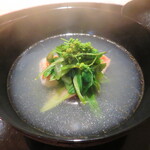 祇園 又吉 - 椀物　金目鯛　原木椎茸　花山椒　３種の山菜