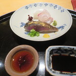 お造り　しめ鯖　はり烏賊　天然真鯛