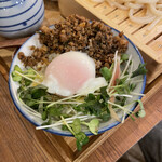 kawara CAFE＆DINING - セットの「大葉と茗荷が香る和風ガパオライス丼」