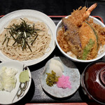 立花 - 天丼セット(ご飯大盛)