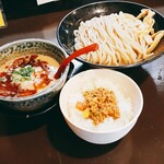 肉汁つけめん イナバ スタイル - 天使の海老つけめん&カレー肉ごはん