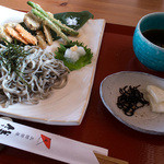 田園茶屋　いとわ - 「彩り野菜揚げと五穀麺」（780円）。不思議な食感の麺でした。めんつゆが美味しかった～。