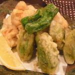 旬味きのした - たら白子とふきのとうの天ぷら