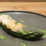 フィエルテ - 伊産 グリーンアスパラ/三陸産 帆立アップ