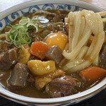 やなぎ屋 - 太うどんがルゥと絡む