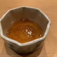 日本料理 丸しま - 食前酒（梅酒、凍らせクラッシュした梅酒も入る）