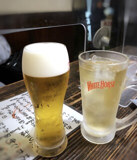 はくしか - ◆ビール(660円）、ハイボール(550円）