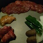 旅籠屋 定山渓商店 - ミノ、カメノコ、肉厚リブフィンガー、野菜