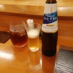 赤吉 - ウーロン茶一杯目、ノンアルコールビールオールフリー一本目