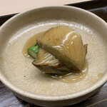 片折 - 煮鮑と焼きアスパラ