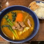 Tokito Tsumugu - 豚サガリと行者ニンニクのスープカレー+ザンギトッピング