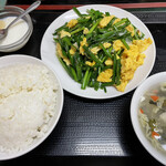 中華料理 三喜 - 日替わり ニラ玉定食