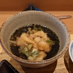 天ぷら たけうち - 芝海老とアスパラと蓮根‥やったと思う