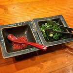 美酒美肴 はまゐ - 薬味
      韓国唐辛子とネギ