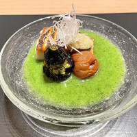 坐来 大分 - ⑤逸　品～ 　臼杵 鱸 油焼き 日田クレソン摺流し／大山 梅蜜