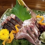 酒楽　ひろ喜 - 鰆は香ばしさを出す為に直前に炙った焼霜造りで。