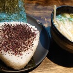 焼き鳥　吉屋 - おにぎりと丸鶏スープ(もやし)