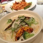 パステル - 野菜のクリームスープパスタ。野菜たっぷり。かたちがラーメンぽい。