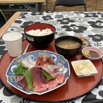 横浜魚市場卸協同組合 厚生食堂 - 刺身5点盛り定食1,080円