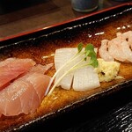 富山ブラックラーメン中嶋 - 昆布〆3種盛合せ