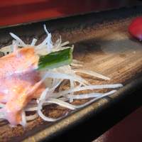 鉄板焼 天 本丸 - 前菜の大根と胡瓜
