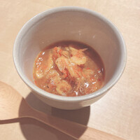 TTOAHISU - 上はトムヤムクン。下にはたまごの茶碗蒸しにシャキシャキホワイトアスパラ。絶妙！
