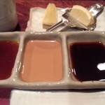 串かつ あーぼん - 4種類のおソースです。秀逸。