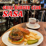 GRILL BURGER CLUB SASA - "限定10食"
            【5月のMonthly Burger】
            『自家製コチュジャンソースのチャプチェBurger¥1,250』
            『HOT COFFEE¥270』
            ※平日ランチは、ソフトドリンク付