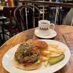 GRILL BURGER CLUB SASA - "限定10食"
      【5月のMonthly Burger】
      『自家製コチュジャンソースのチャプチェBurger¥1,250』
      『HOT COFFEE¥270』
      ※平日ランチは、ソフトドリンク付