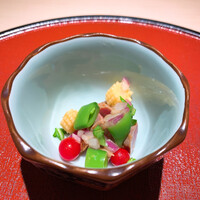 鳥焼き 小花 - ③砂肝のコンフィと春野菜のサラダ