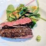 La Brianza - ジビーフフィレ炭火焼き天然わさび。すっきり脂身少ないジビーフだから、わさびと合いまくり！