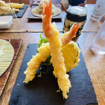 そば草香 - 海老の天婦羅最高〜( *´꒳`* )