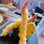 そば草香 - 大きな海老の天婦羅♡最高✨