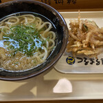 Tsuru maru - かけうどん（並）と季節野菜のかき揚げ