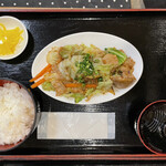 安眠の湯 - 豚肉と野菜の味噌炒め定食