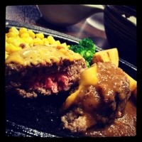 大井町銭場精肉店 - ハンバーグランチ(800円/13年2月)