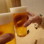 すし処 睦月 - 生ビールで乾杯♪