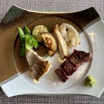 日本食 雅庭 - 鉄板ランチ A3和牛と真鯛 焼野菜