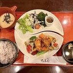 さんるーむ - 塩麹唐揚げの黒酢あんかけ定食 とろろ付（1,100円）