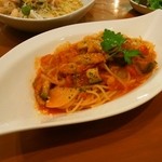 生パスタバカの店　赤坂パストディオ - 「生うに」と「うにトマトソース仕立て」　Sサイズ